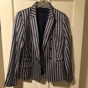 Banana republic striped double breasted blazer